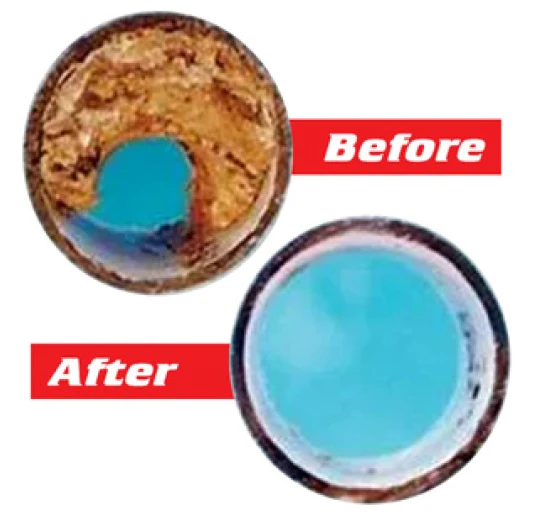 Before and after Sewer Line